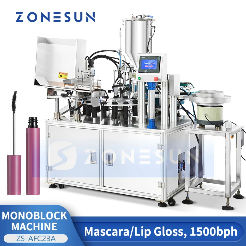 ZONESUN ZS-AFC23A Mascara Tube Füll- und Verschließmaschine Monoblock Automatischer Tubenfüller und Verschließer