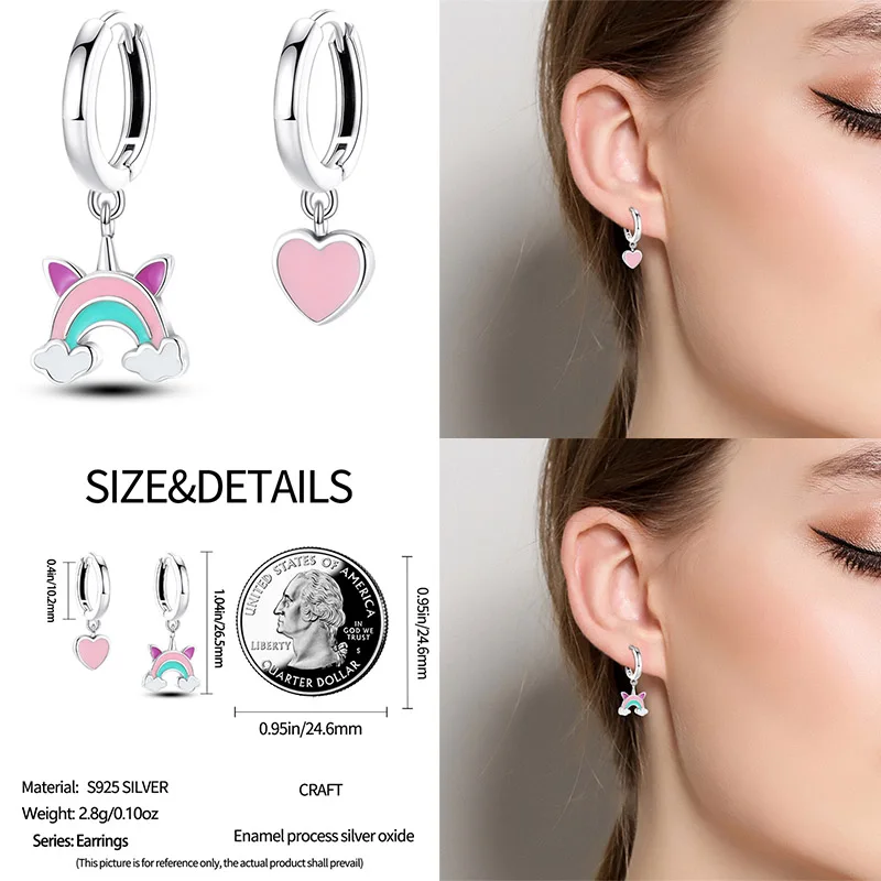 Luminous SHELL ต่างหูผู้หญิง Original 925 เงินสเตอร์ลิง Pave CZ Star Moon Hoop ต่างหูเครื่องประดับงานแต่งงาน