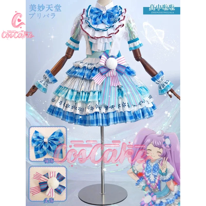 

Pripara Manaka Laala Blue And White Dress Women Cosplay Costume Cos Game Anime Party Uniform Hallowen Play Role Clothes Clothing