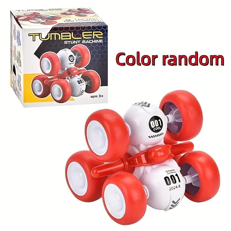 Carro de brinquedo dublê movido por inércia com 360 °   Flip Action, veículo de copo inovador para crianças, carro de truque durável de 6 rodas para meninos e meninas