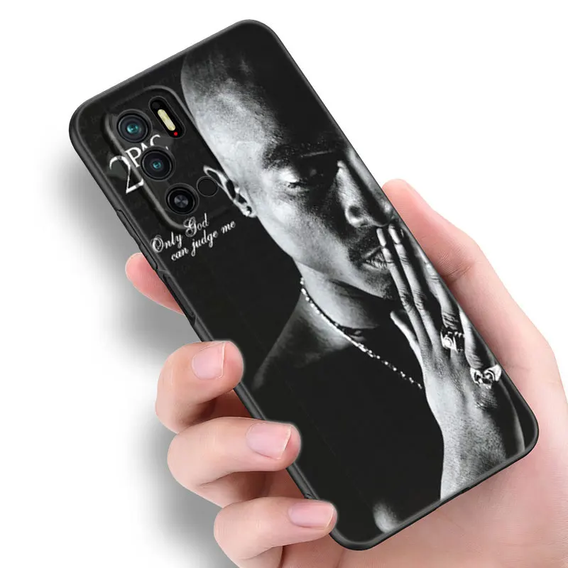 Rapper 2pac Tupac Black Silicone Phone Case For Xiaomi Redmi Note 10 11 11S 12 13 4G 8 9 11T Pro 5G Plus 8T 9S 10S 12S