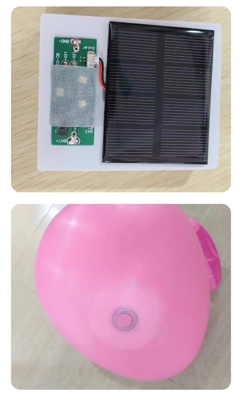 Flamingo LED water surface floating light; Solar water floating light; Swimming pool light; Outdoor villa courtyard lawn display view 6