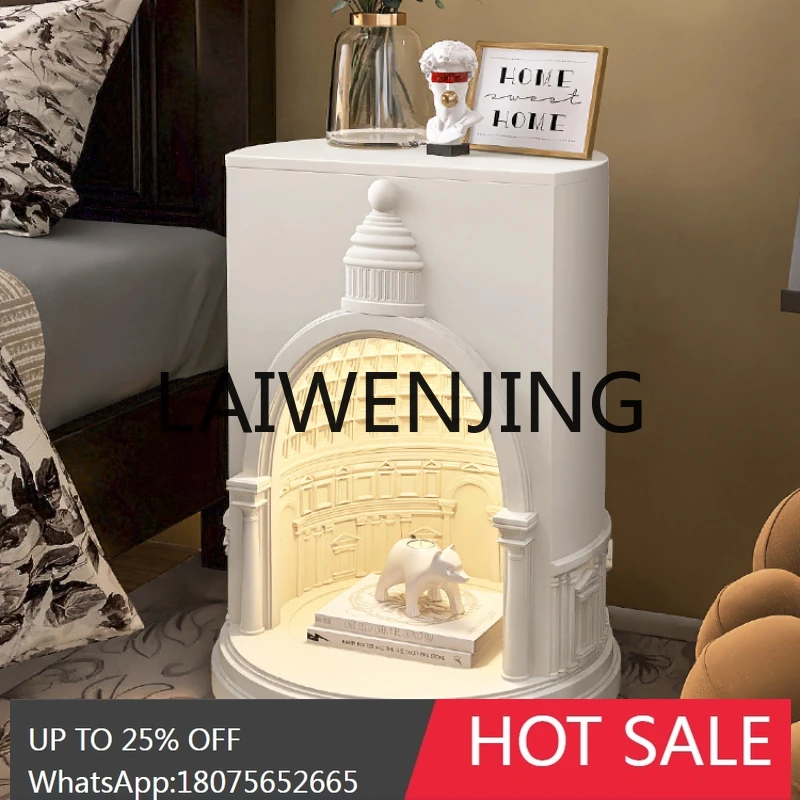 RWJ Art Castle Bedside Cabinet with Lights Integrated Home Decorations