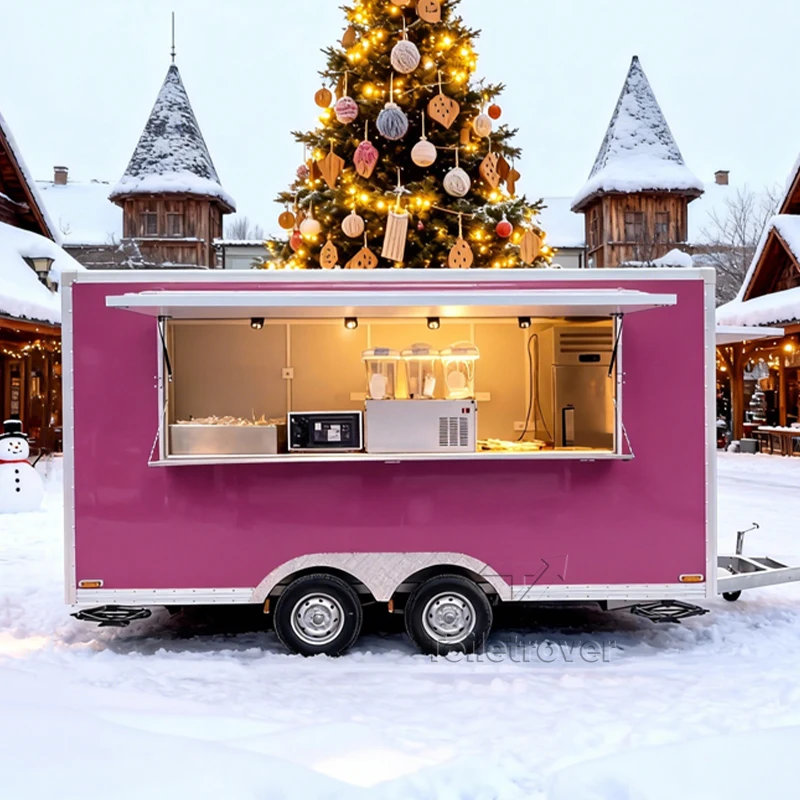 

Custom New Design Food Truck Hot Dog Pizza Doner Kebab Burger Tacos Fried Chicken Trailer Cart to Sell Food