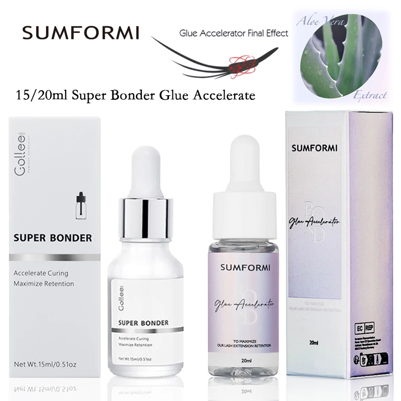 Sumformi 15/20ml Super Bonder Lash Help adhesive for Eyelashe Fast Dry Lash Extension Bonder Glue No Irritation Eyelash Supplies