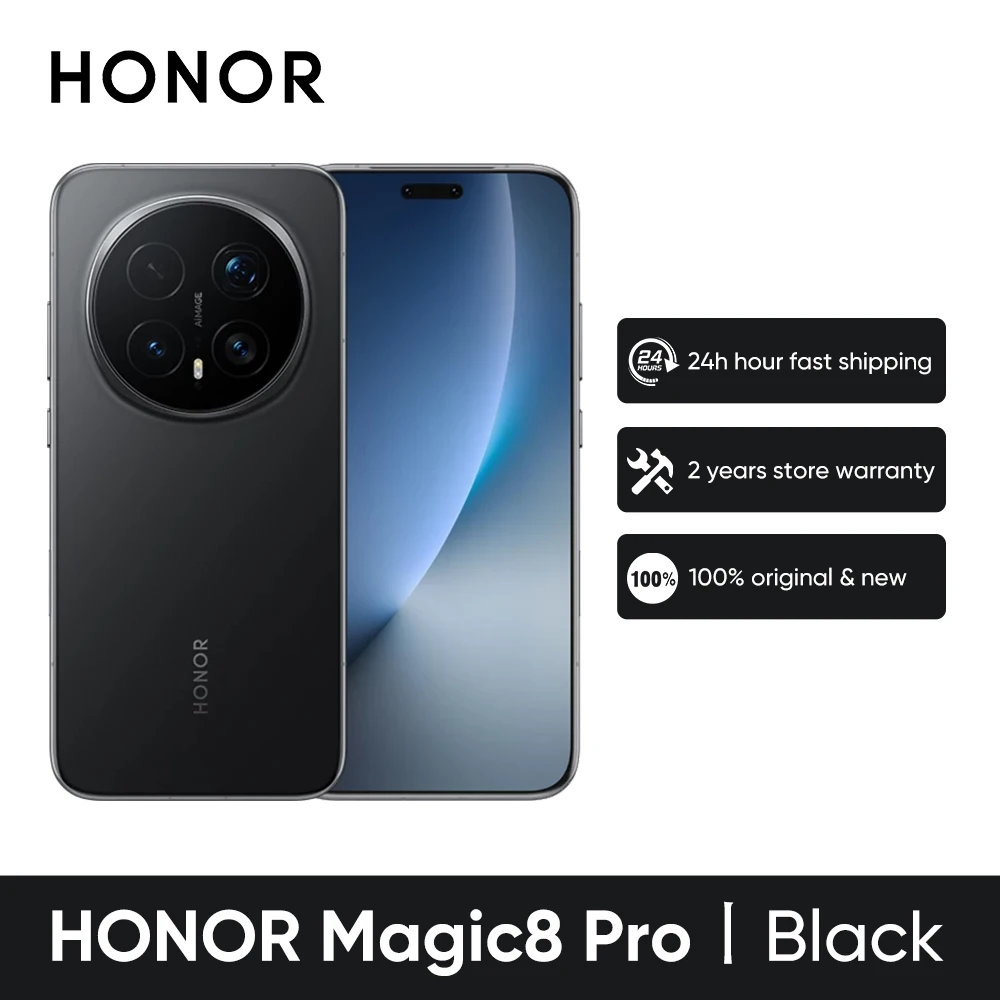 Smartphone HONOR Magic 8 Pro 5G version européenne, Snapdragon 8 Elite Gen 5, 200MP AIMAGE, 6270mAh, 100W, 6.71'' OLED, NFC, eSIM, Honor