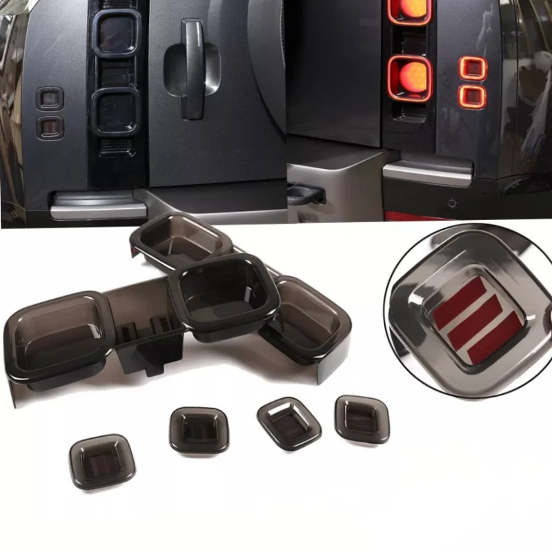 6pcs Set Smoked Tail Light Covers Blackout Light For Land Rover Defender 90 110 20-24 Car Accessories