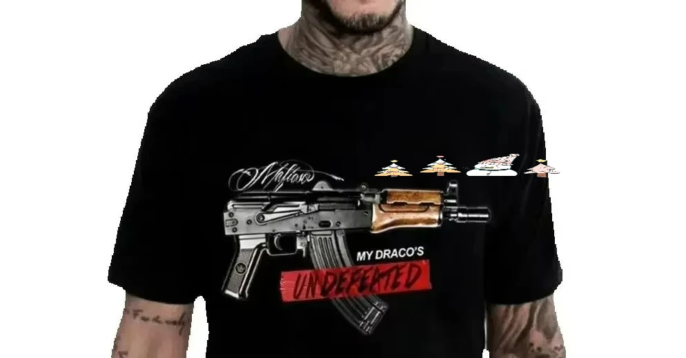 Mafioso Micro Draco Pistol Undefeated T-Shirt New 100% Cotton Short Sleeve O-Neck Harajuku Casual Mens T-shirt Streetwear