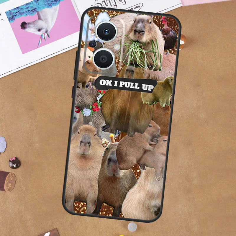 Funny Capybara Case For OPPO Reno 4Z 5Z 8T 10 11 Pro 11F 5 6 7 8 Lite OPPO Find X5 X6 Pro X2 X3 Neo Cover