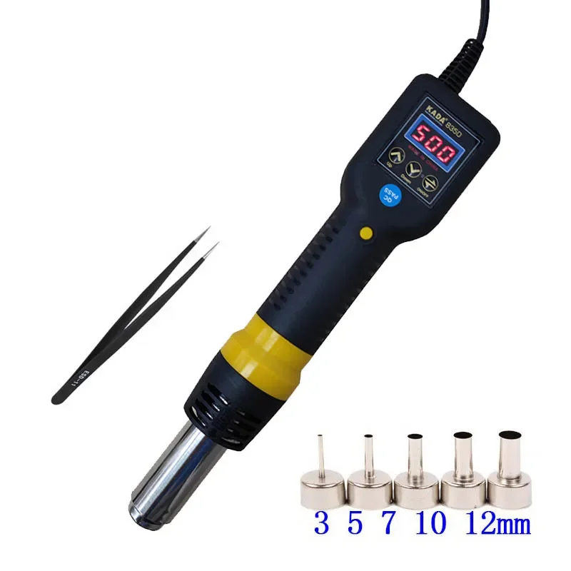 835D Hot Air Gun Maintenance Portable Handheld Microcomputer Hot Air Gun Digital Display Adjustable Temperature and Wind Speed