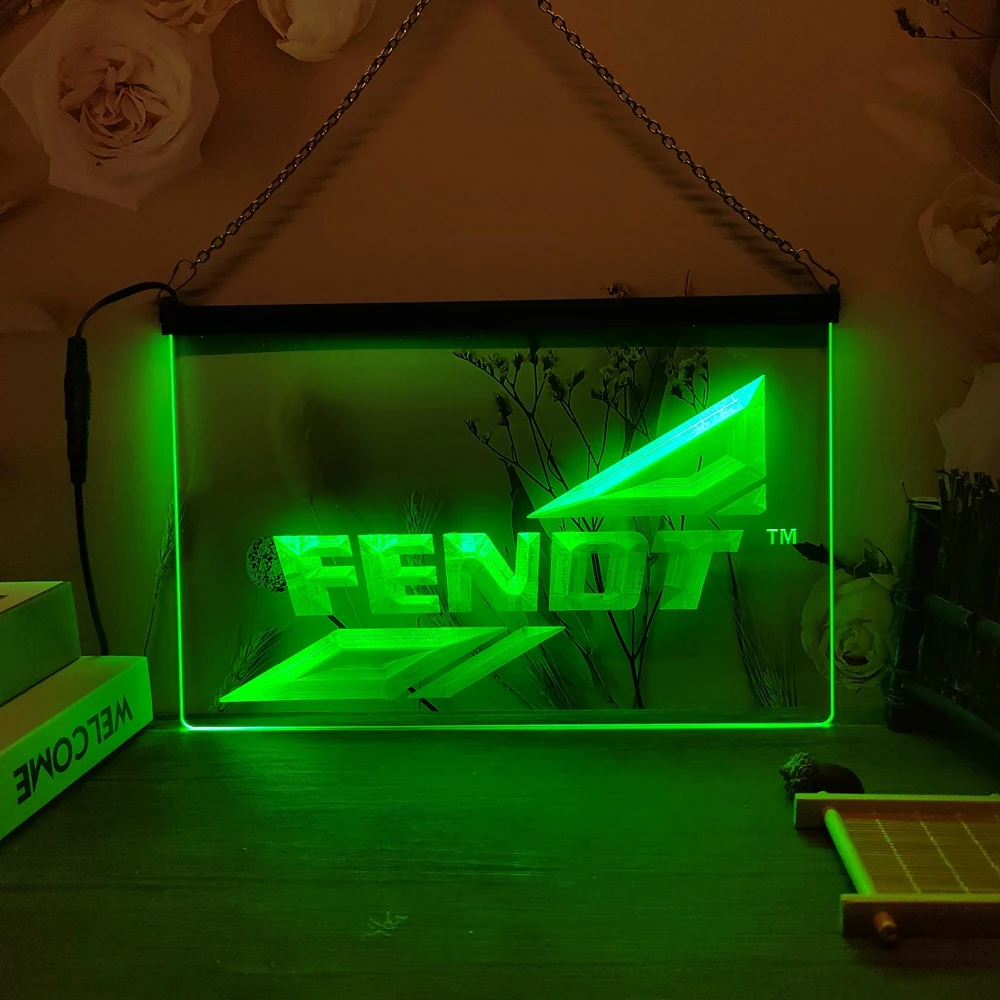 Fendt Traktor-LED-Neonschild, 3D-Schnitzwandkunst für Zuhause, Zimmer, Schlafzimmer, Büro, Bauernhaus-Dekoration