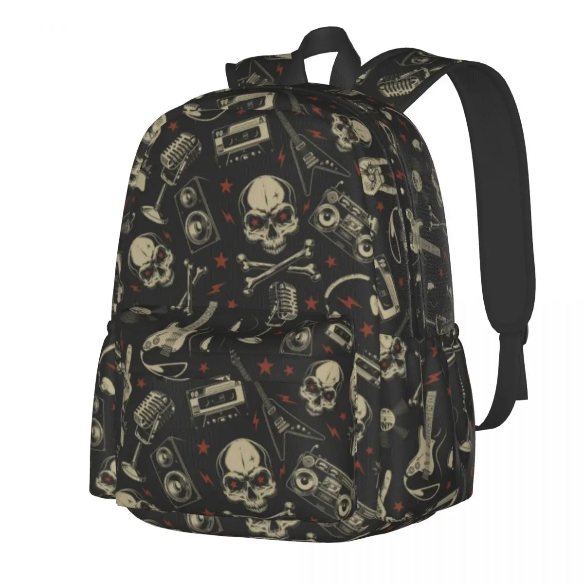 Metal Music Skull Backpack Rock Grunge Punk University Backpacks Gril Design Soft School Bags Fun Rucksack