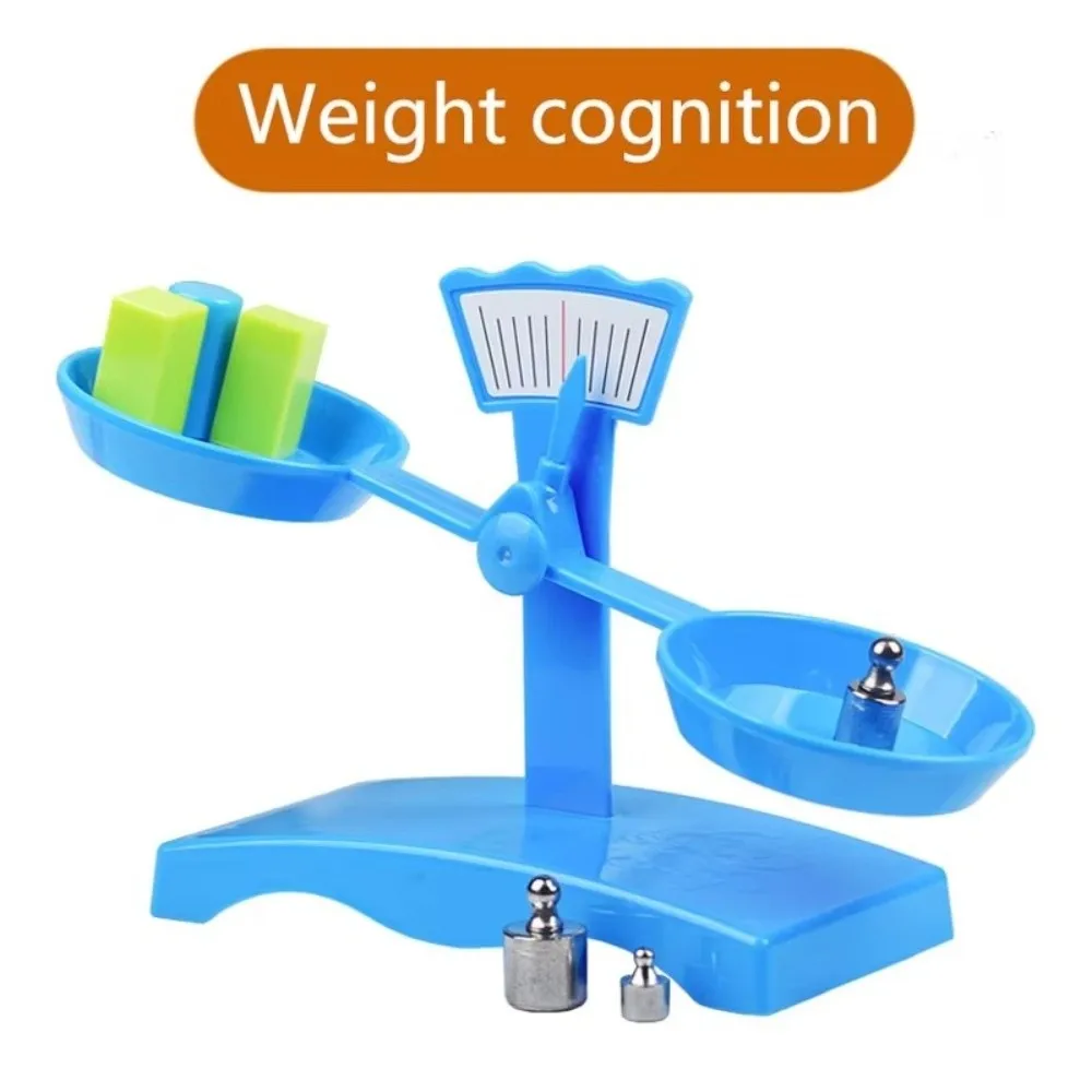 Plastic Balance Scales Toy with Tray Educational Learning Children Scales Parish Teaching Aids Weight Balance Perception Toy