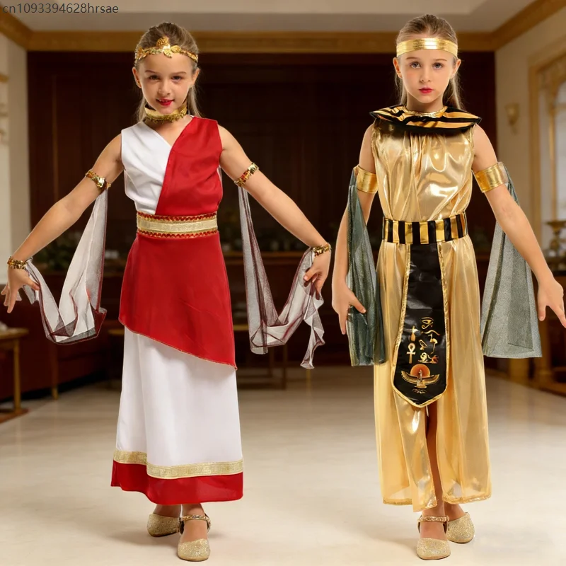 

Carnival Mädchen Greek Goddess Costume Egyptian Roman Myth Princess enfant Book Week Cosplay Fancy Party Performancec Outfits