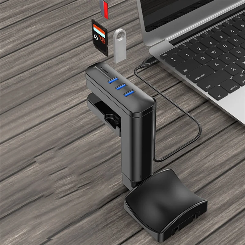 حامل عرض سماعة الرأس مثبت على حامل سماعة الرأس مع منافذ USB تحت مكتب سماعات شماعات هوك