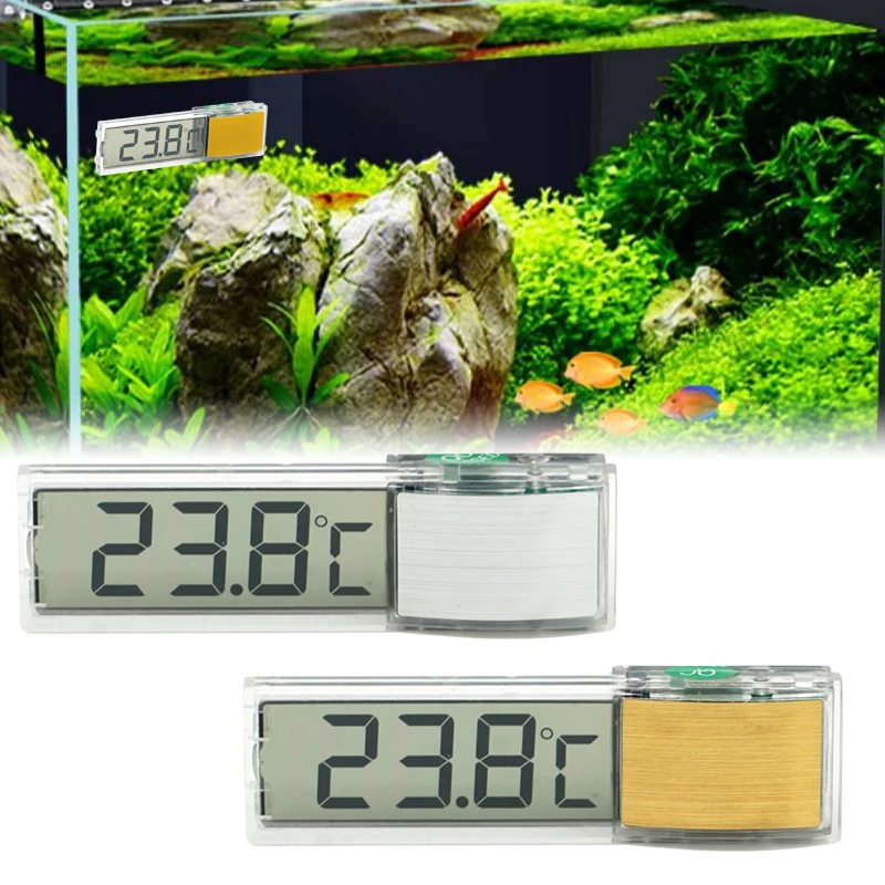 Aquarium Thermometer 3D Digital LCD Electronic Fish Tank Temperature Fish Turtle Temp Meter Aquarium Accessories