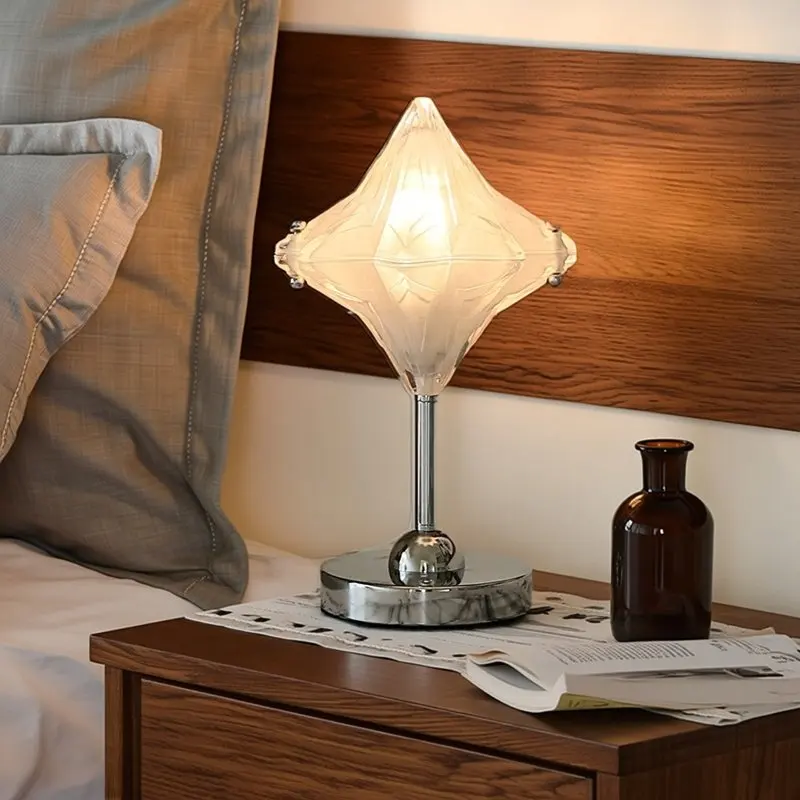 

Rechargeable Star Table Lamp Vintage Glass Atmosphere Bedside Bedroom Gift Desk Decoration