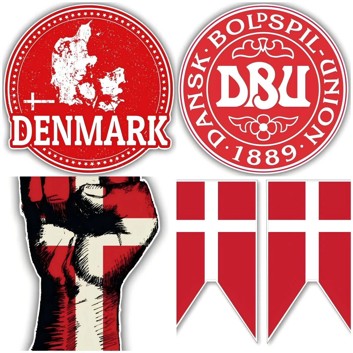 

DK Denmark Copenhagen Danish Country Flag Sticker Car CHOPPER BOBBER HOT ROD TOOLS Waterproof