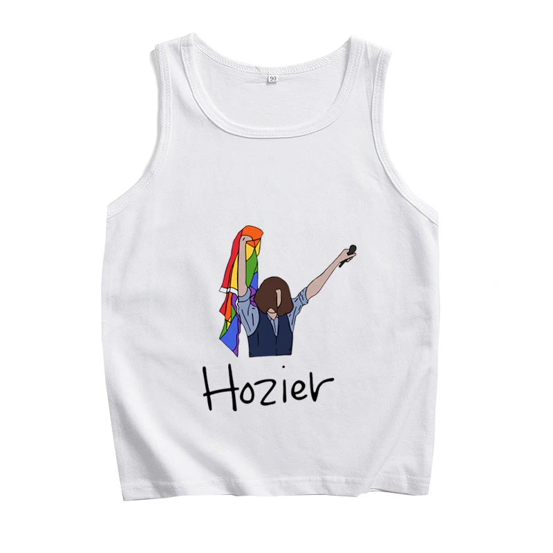 Hozier Concert Pride Flag 2024 Unisex Tank Tops Vest Casual Summer Regular T-Shirt Printing Music Fans Gift T-shirt Sleeveless