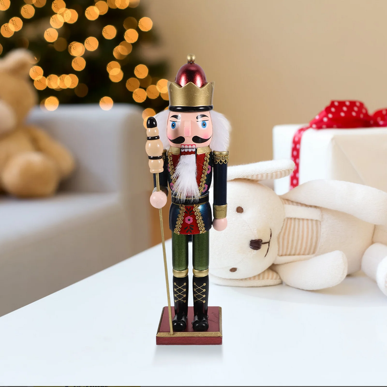 

Wooden Nutcracker Puppet Christmas Decor Small Xmas Ornament for Table Mantel Shelf Festive Touch Small Nutcracker Figures