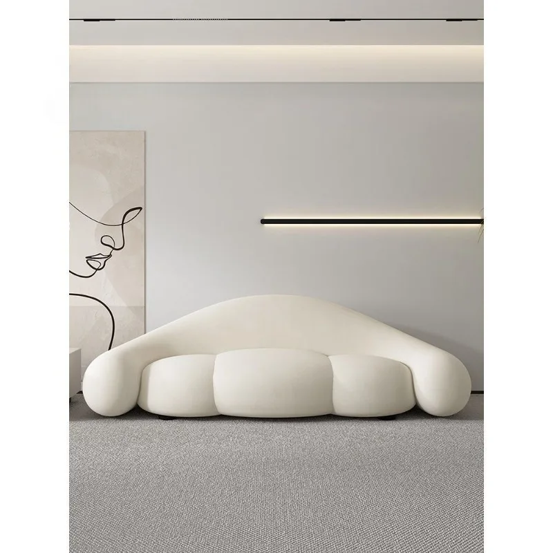 Modern small apartment living room sofa creative Internet celebrity design arc beauty salon
