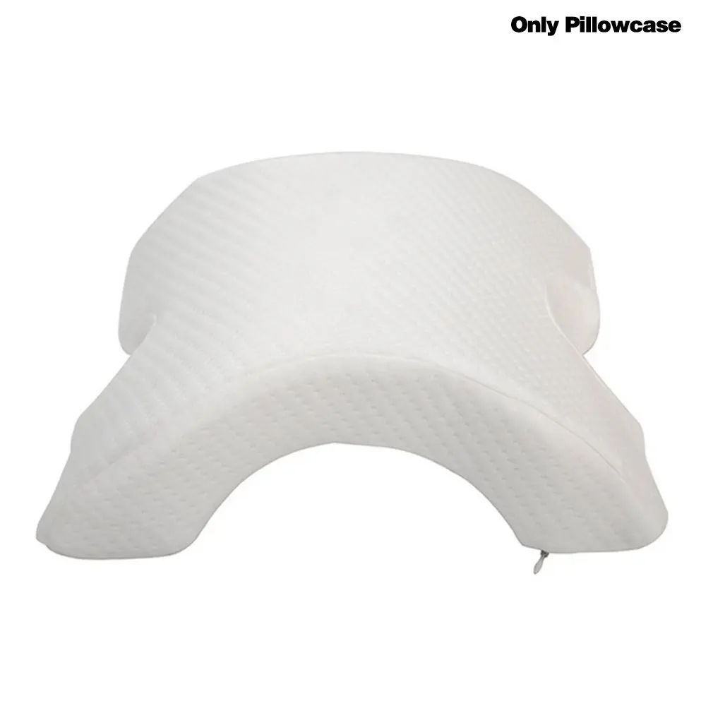 

U-Shaped Curved Memory Foam Sleeping Neck Cervical Pillow with Hollow Design Arm Rest Hand Pillow for Couple Side Sleepers