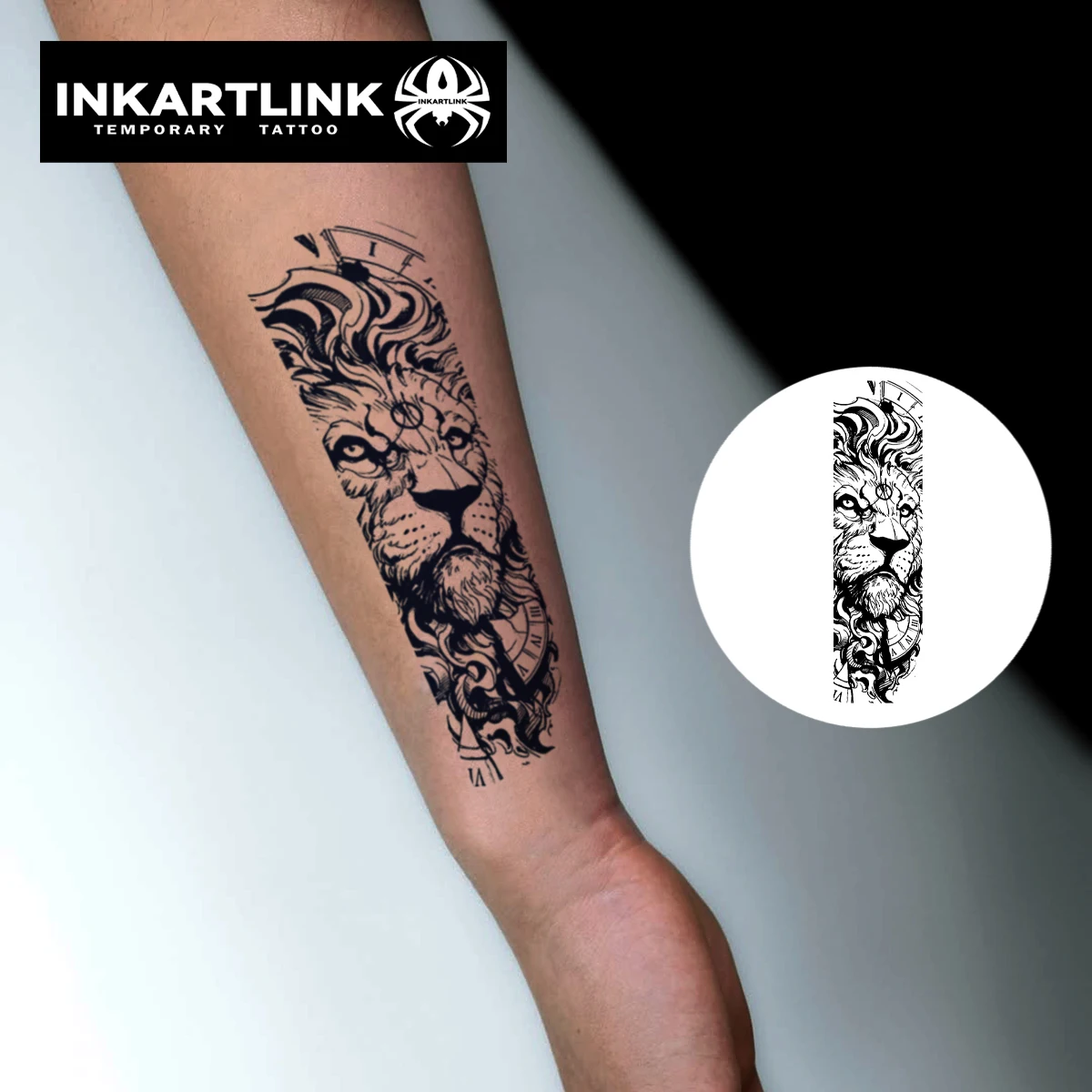 Lion head temporary tattoo sticker, waterproof magic tattoo, lasts to 15 days fake tattoo, semi permanent tattoo