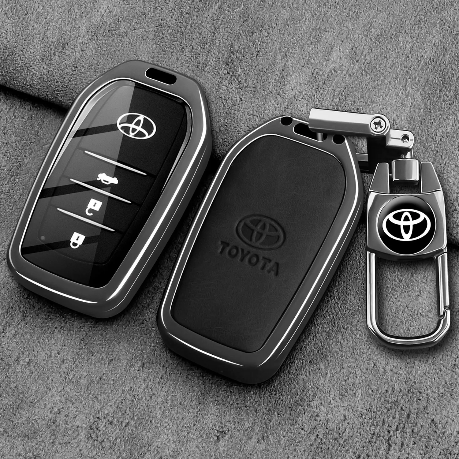 

Premium Toyota Highlander Key Cover for 2024 Model 25 New Leading Edition - High-end Remote Control Shell with Metal Clip Case
