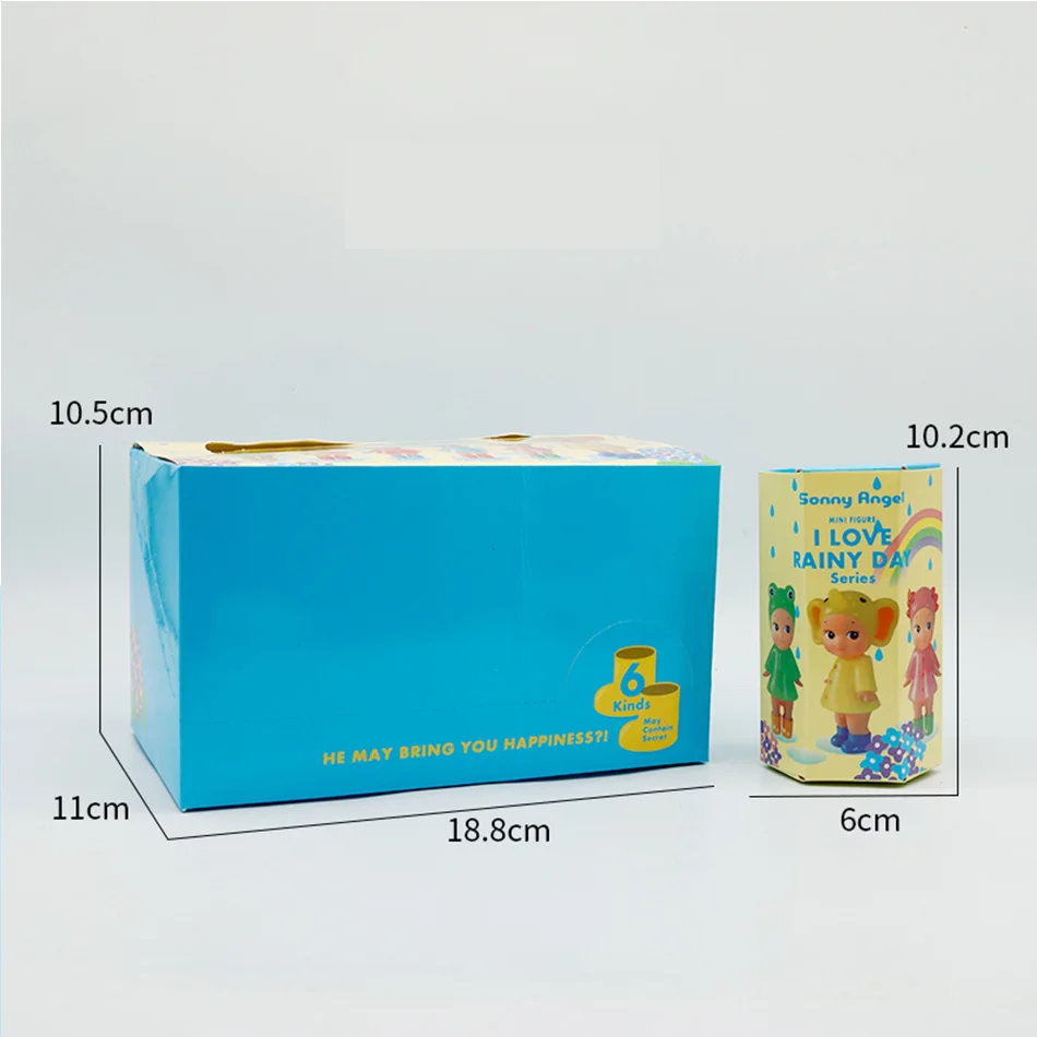 6개/세트 핫 레인 시리즈 블라인드 박스 귀여운 미니 피규어 모델 카와이 미스터리 박스 책상 방 장식 장난감 팬들을 위한 선물