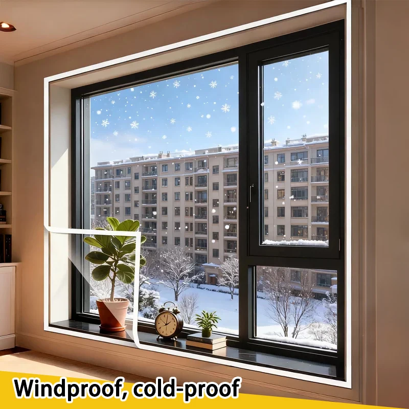 Winter Warm Window Insulation Film – Self-Adhesive Transparent Soft Glass Film for Heat Protection & Energy Saving