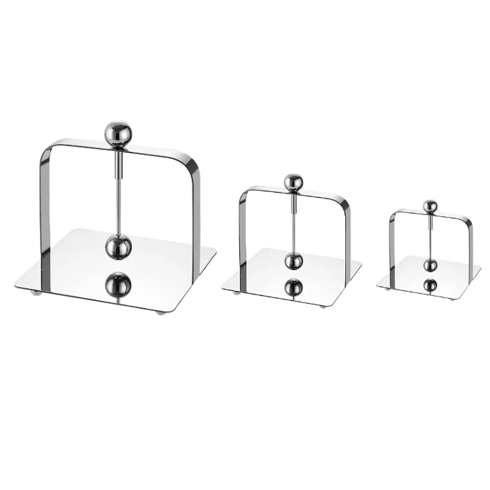 Napkin Holder with Weighted Arm Rack Organization Tables Memos Stainless Steel