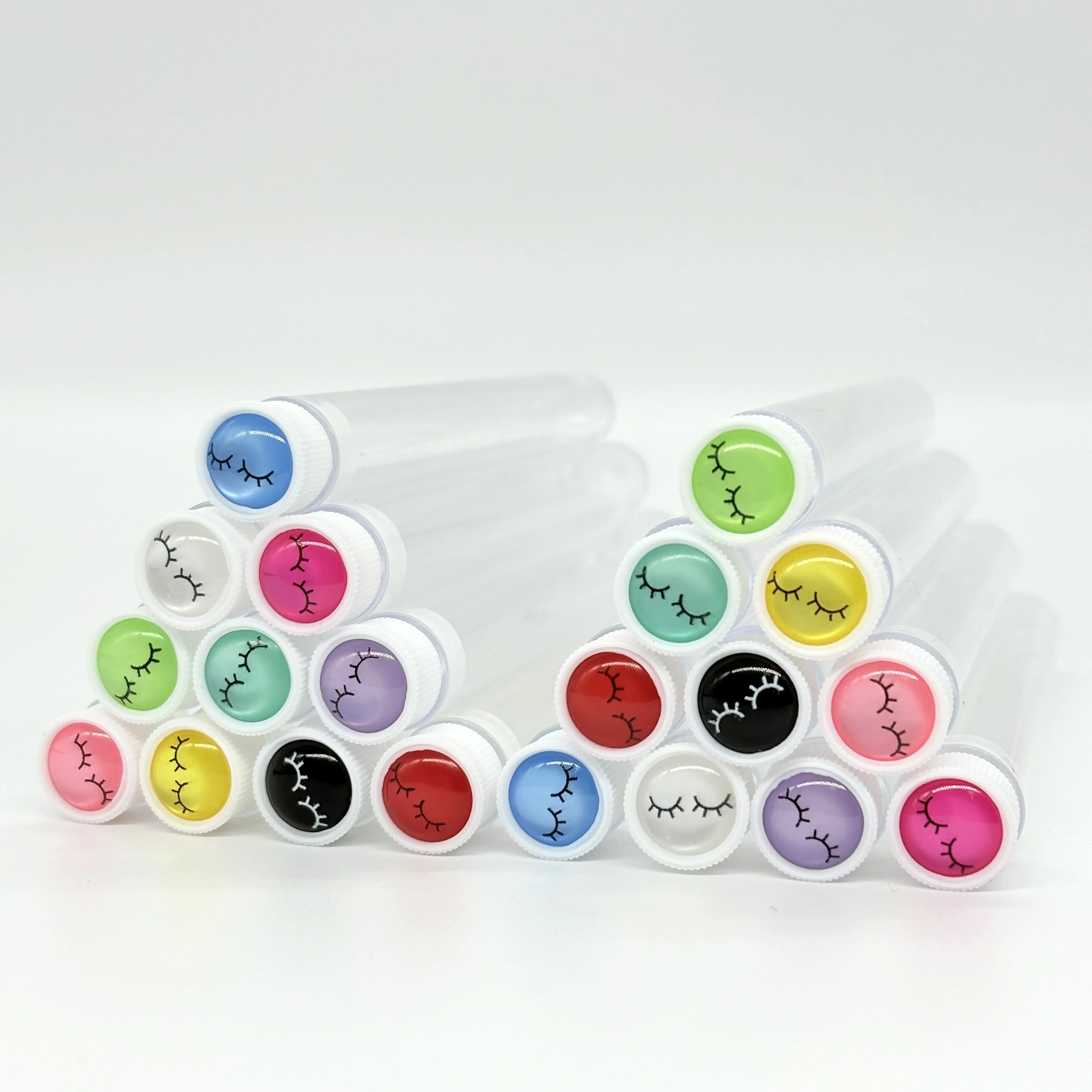 20pcs Reusable Eyebrow Brush Tube Disposable Eyelash Brush Eyebrow Brush With Eelash Resin Drill Replaceable Makeup Brushes