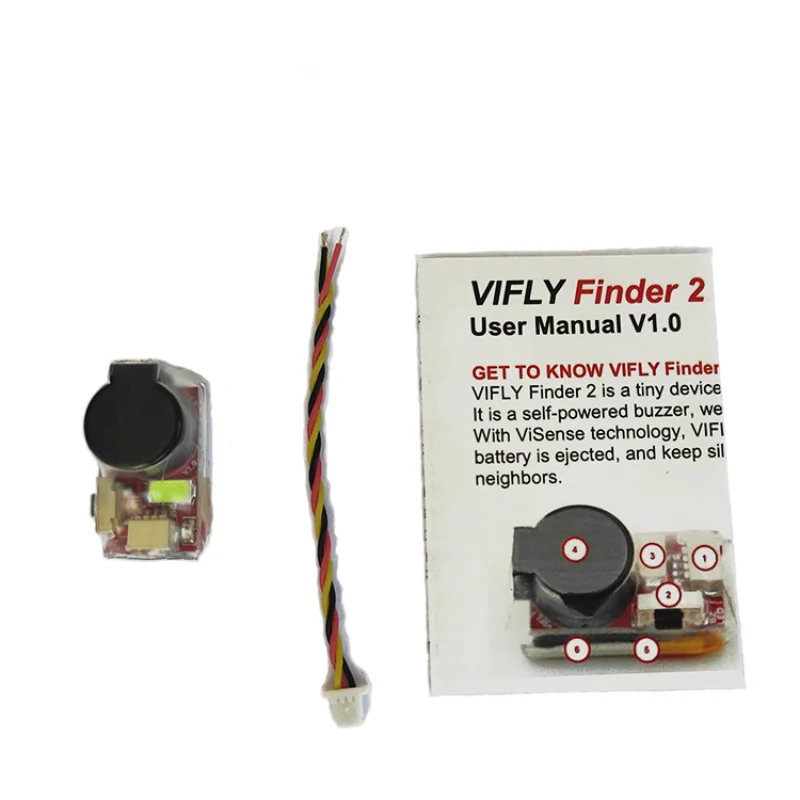 VIFLY Finder 2 Super Loud Buzzer Tracker 100dB batteria integrata LED Self-Power per FPV Racing Micro Drone Cinelog a lungo raggio