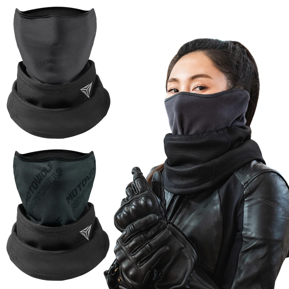 

Motorcycle Warm Scarf Fleece Ski Mask Windproof Polar Fleece Cycling Drawstring Thickened Autumn Winter Unisex Face Cover