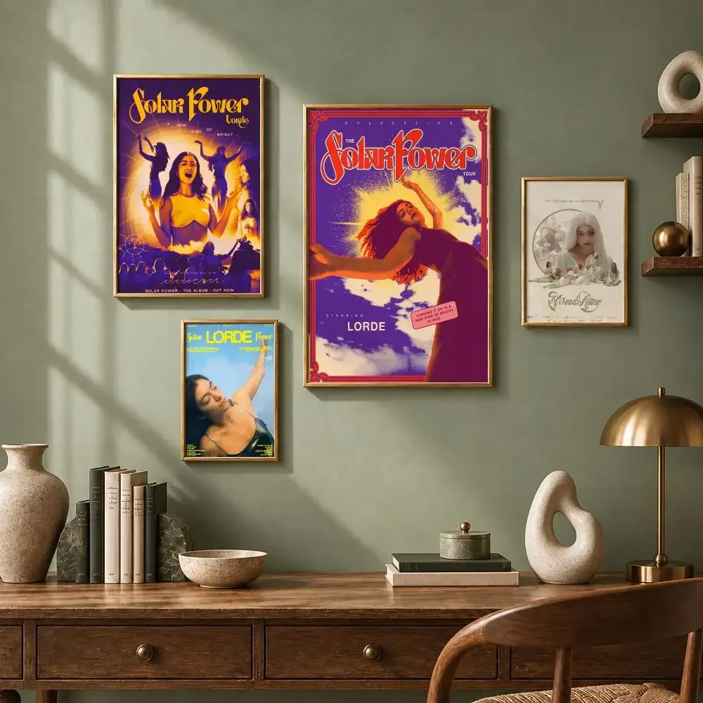 Aesthetic Singer L-LordeS Poster HD Self-Adhesive No Residue After Removal Ideal for All Kinds of Wall Decor