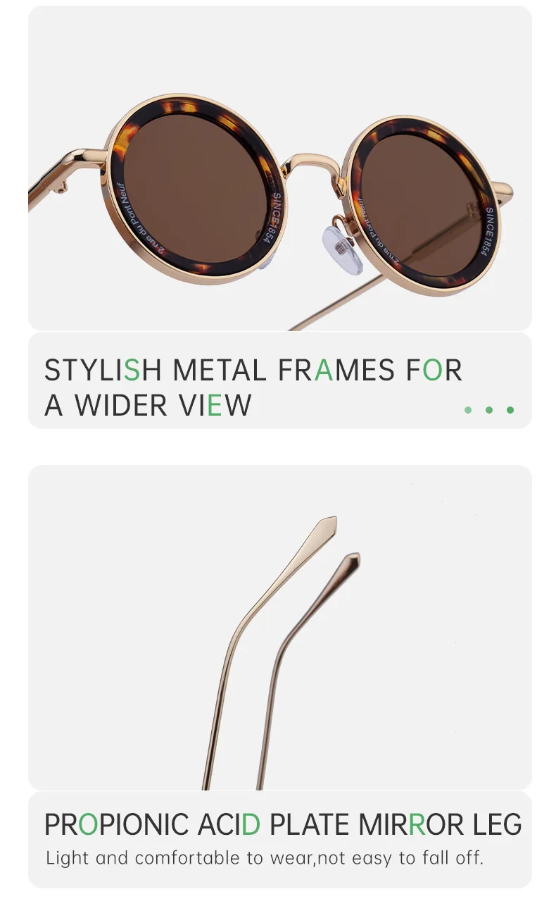 Runde Steampunk Sonnenbrille Männer Vintage Punk Sonnenbrille Frauen Trendy Retro Mode Gläser Gafas De Sol Hombre Lunette Soleil Femme – Detail 7