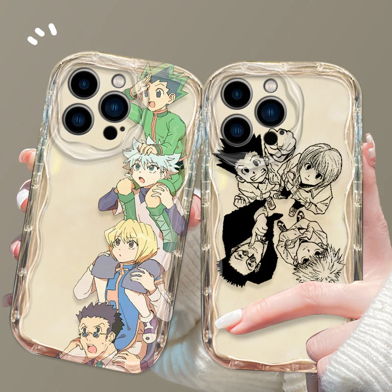 Anime Hunter X Hunter Cover For Apple iPhone 15 14 13 12 11 Pro X XR XS Max Plus 8 7 Plus SE Wave Oil Phone Case