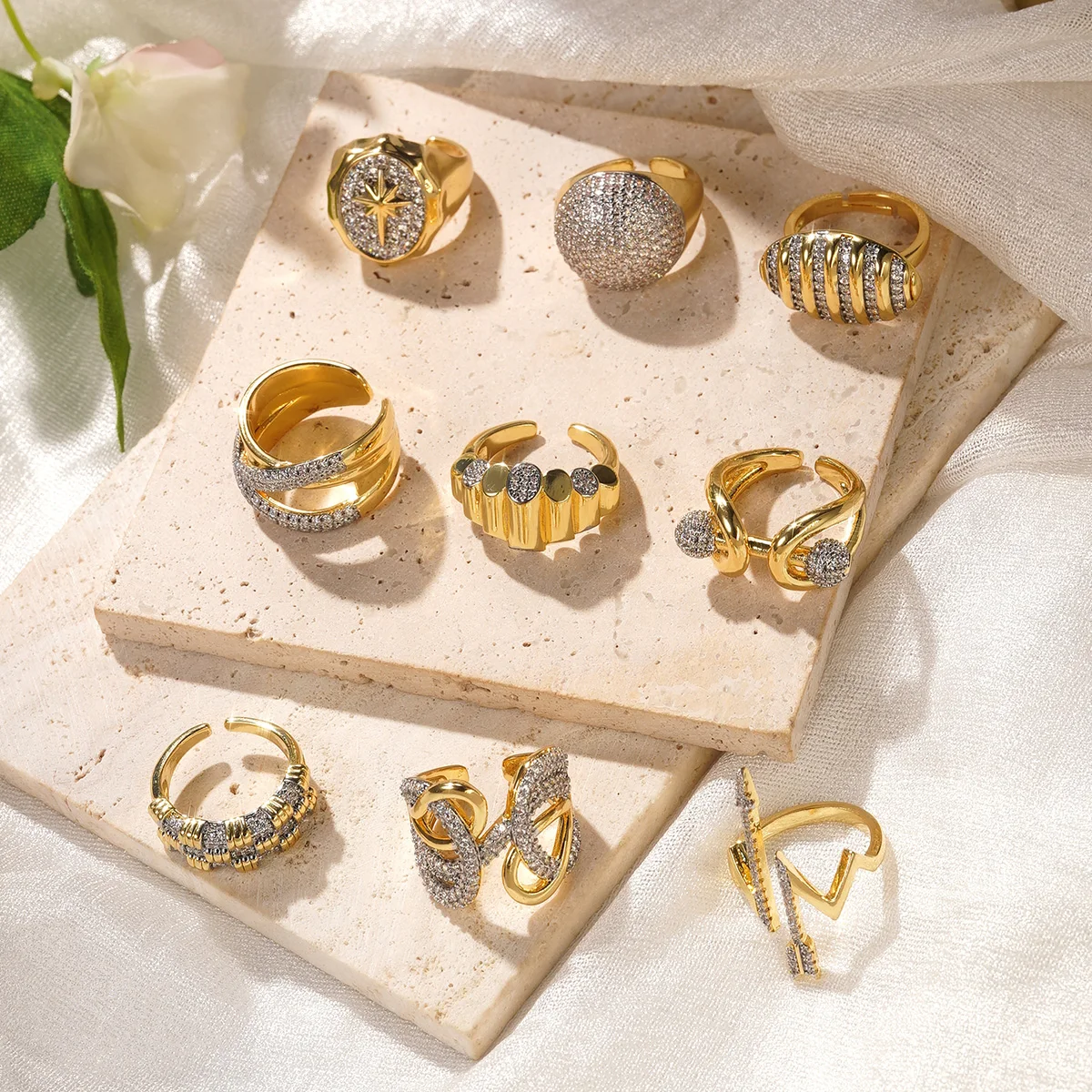 خواتم هندسية إبداعية نحاسية للنساء والرجال افتتاح خاتم سلس هدية مجوهرات رائعة لحفلات الزفاف 2025 #2