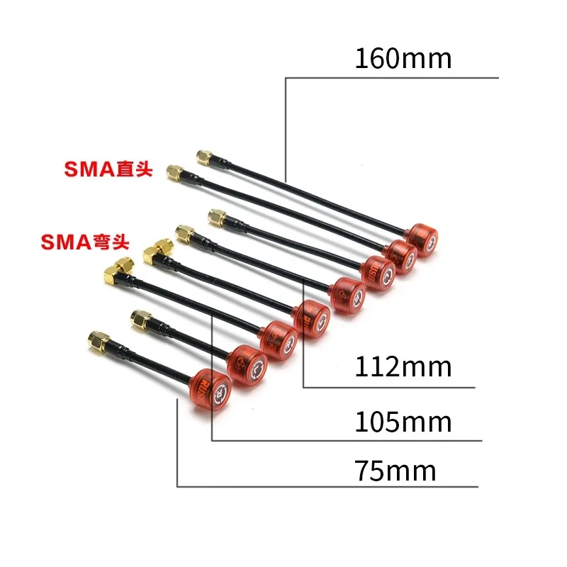 Rush Cherry 5.8G FPV Antena RHCP SMA MMCX UFL 150mm 175mm z 3-otworowym adapterem do dronów RC FPV dalekiego zasięgu VTX Parts