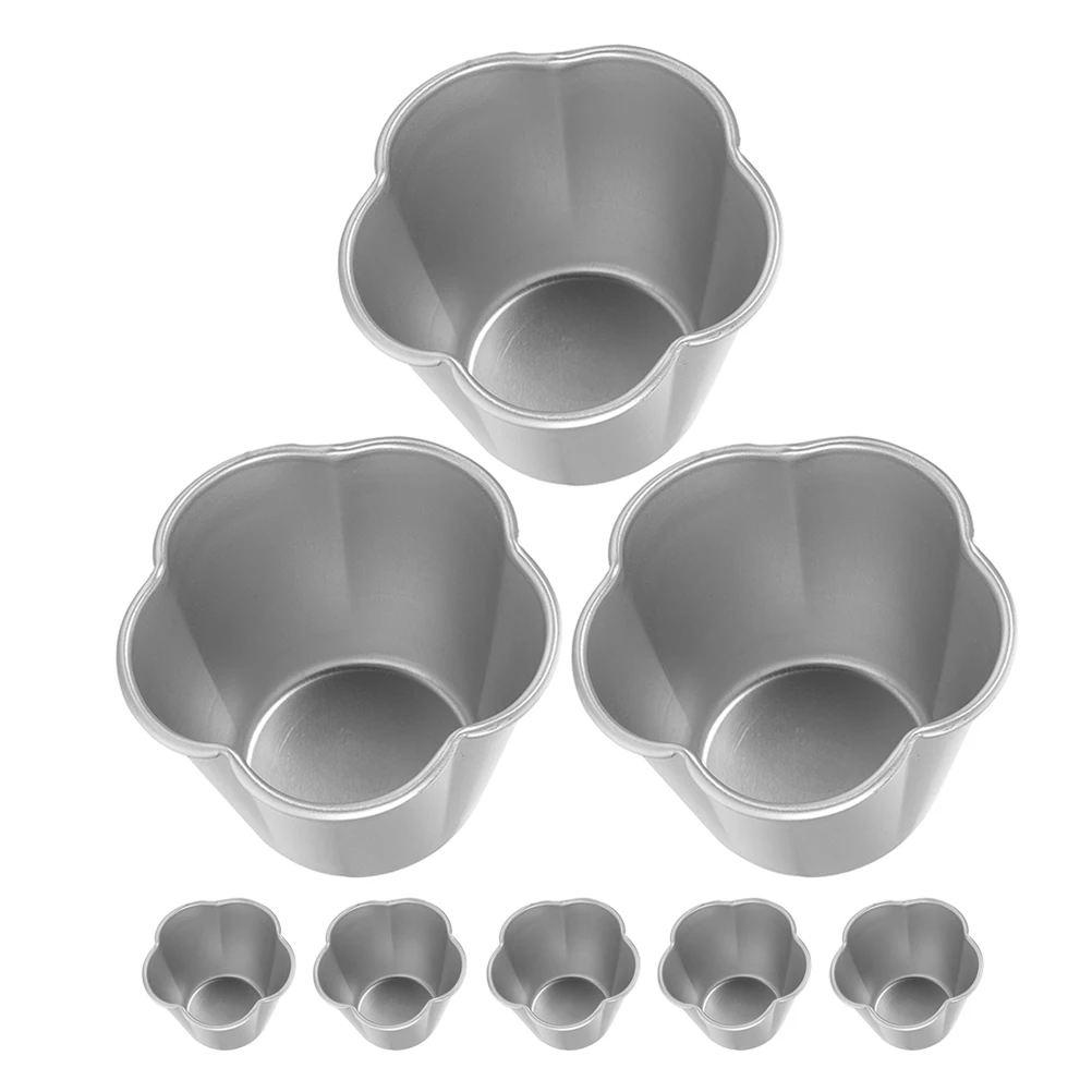 

8 Pcs Baking Mold Tart Molds Cake Mould Cheese Cookie Aluminum Alloy Cupcake Holder