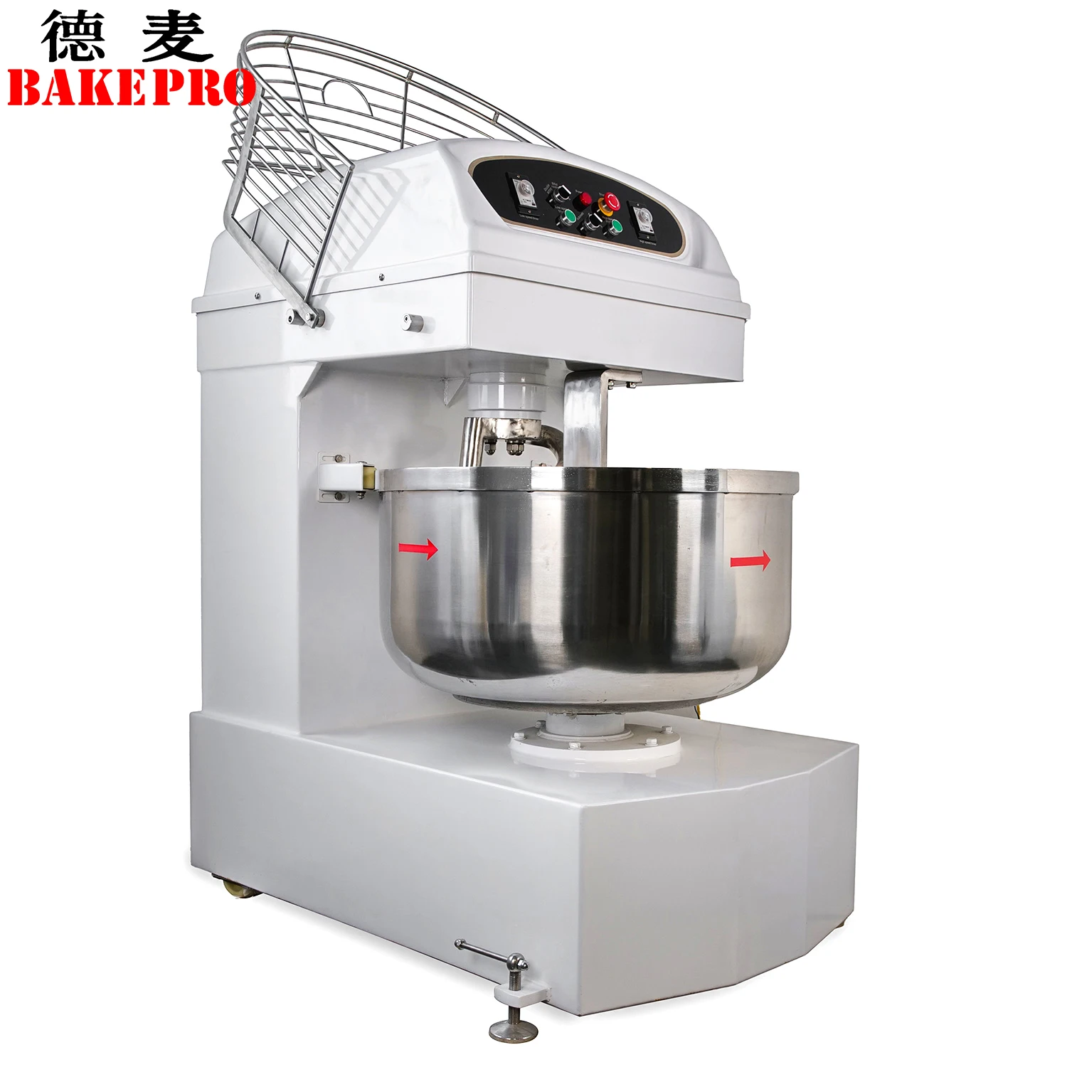 BAKEPRO Manual Controller 80L Commercial Dough Mixer Bakery Equipment 30kg 50kg Spiral Dough Mixer