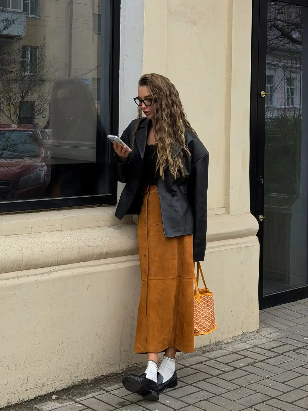 Black Faux Leather Peplum Cropped Blazer Women Wide Lapel Double Breasted Oversize Sleeve Vintage Fall Commuter Outerwear Jacket