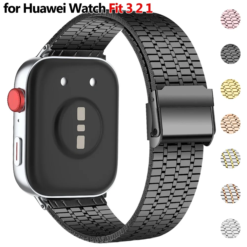 

Metal Watch Strap for Huawei Watch Fit 3 Smartwatch Stainless Steel Band for Huawei Watch Fit2/1 Metal Correa Wristband Bracelet