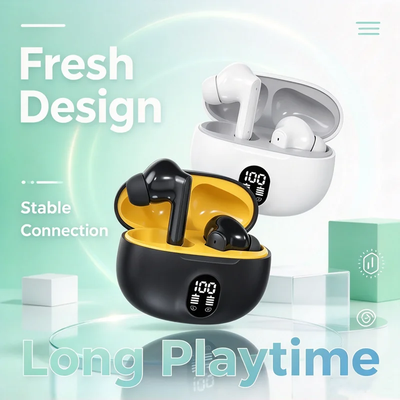 Original TWS Wireless Headphones Game Bluetooth Headphones with Microphone Noise Reduction High Fidelity Bass Earphones