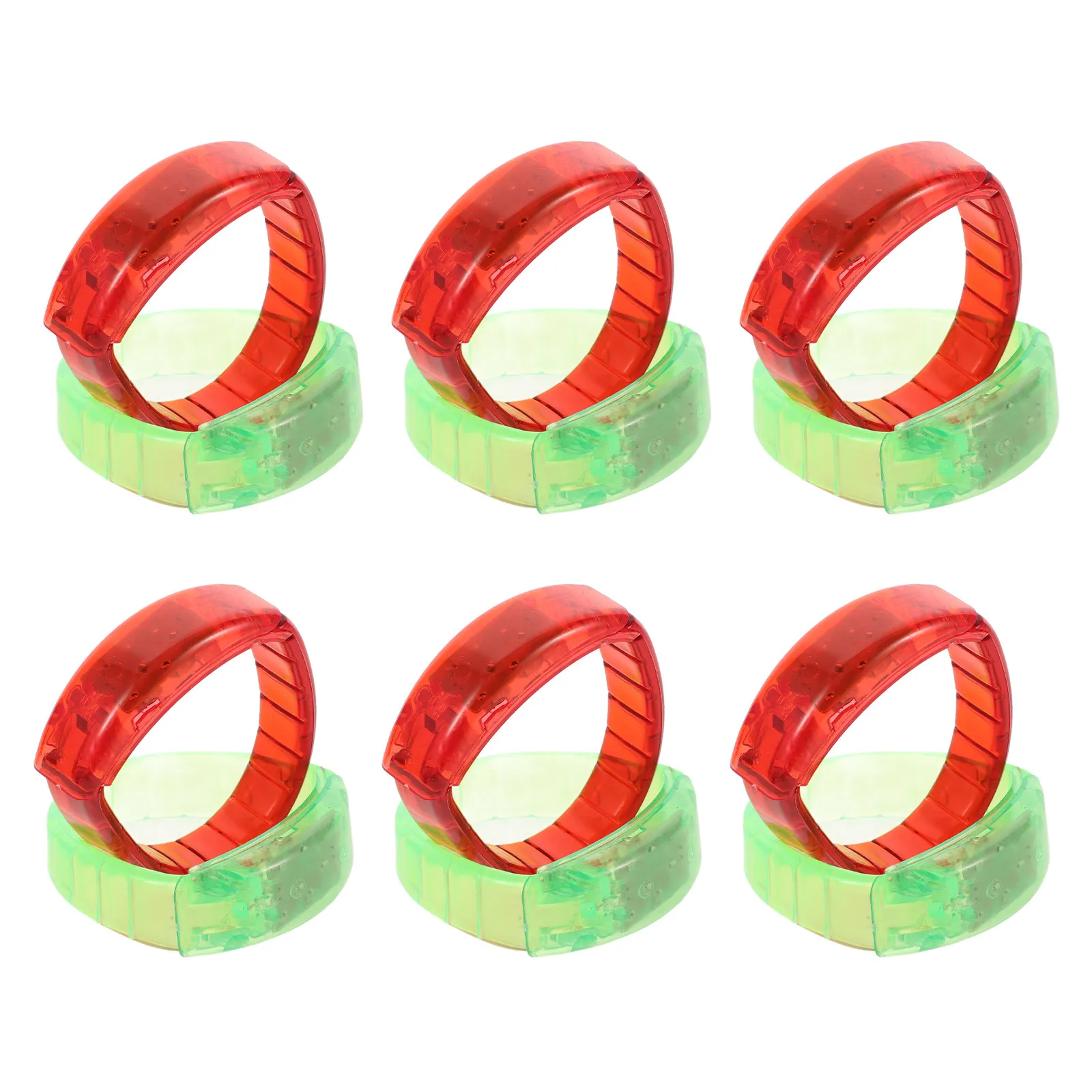 

12Pcs Multicolor LED Flashing Wristbands Glow in Darkness Easy Wear Remove Party Carnival Concert Cheer Light Up