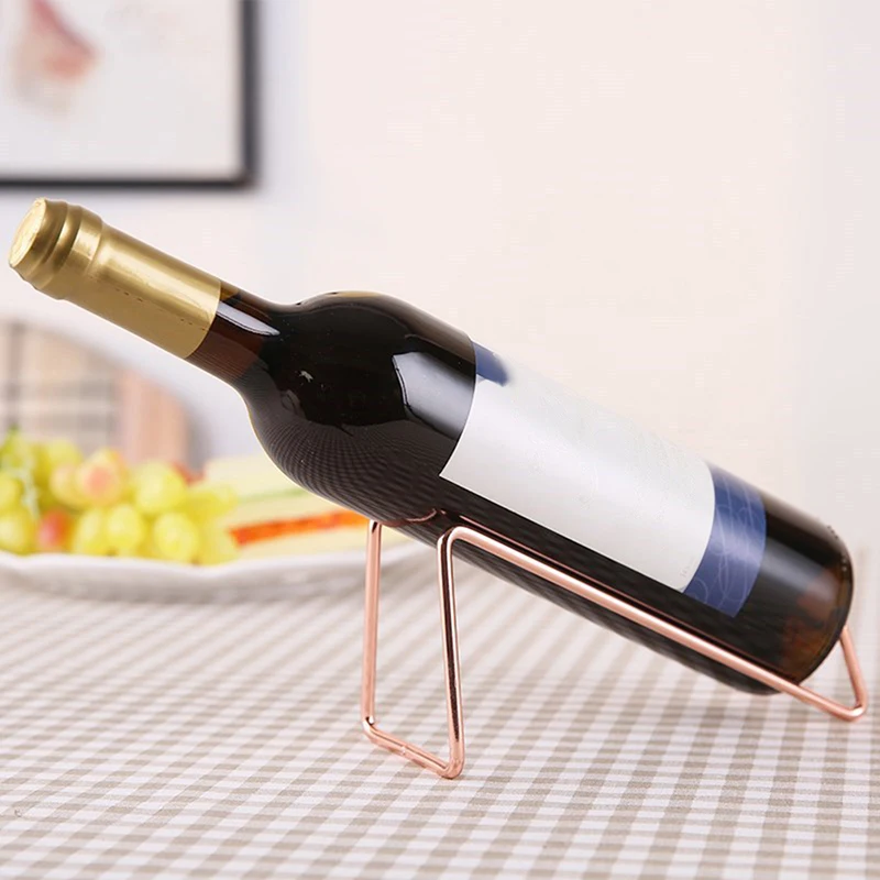 Wine Rack Display Bottle Beer Holder Champagne Stand Drink Shelf Stainless Steel Simple Household Bar Counter Decoration