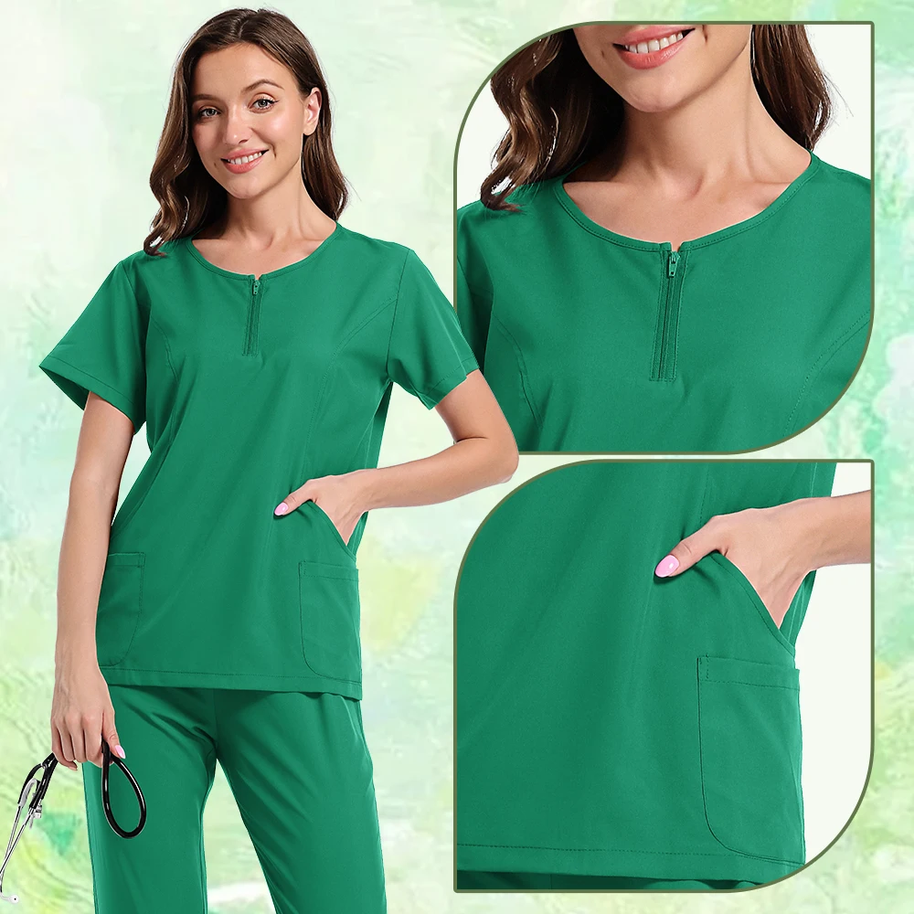 Nieuwe Scrubs Vrouwen Schoonheidssalon SPA Uniformen Dierenkliniek Winkel Veterinaire Tandheelkunde Werkkleding Set Medische Verpleegster Uniform Unisex