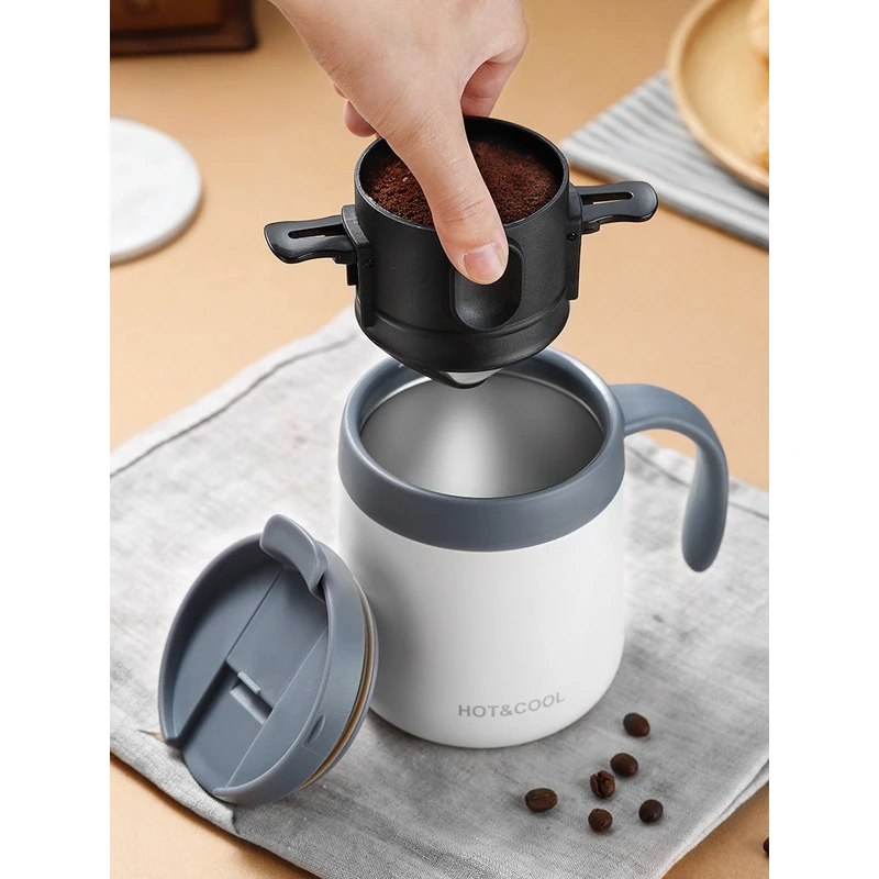 

1pcs 304 Stainless Steel Portable Coffee Filter Drip Coffee Tea Holder Reusable Mug Coffee Dripper Tea Cup Set Pot Coffeeware