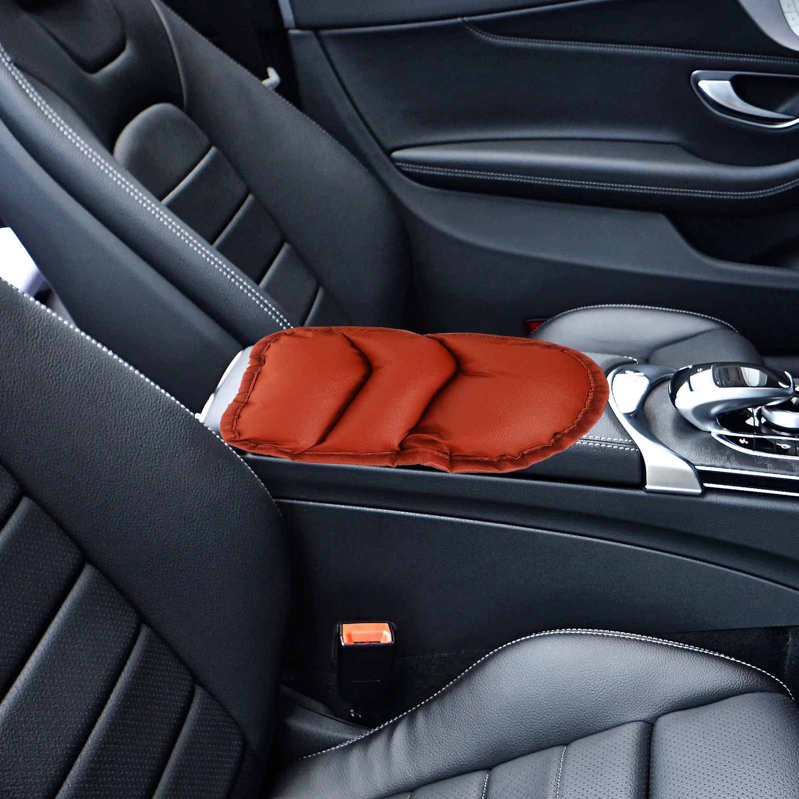 

2Pcs Car Armrest Cushion Central Console Pad PU Office Chair Hand Box Pad Brown Gray Vehicle Comfort Accessories