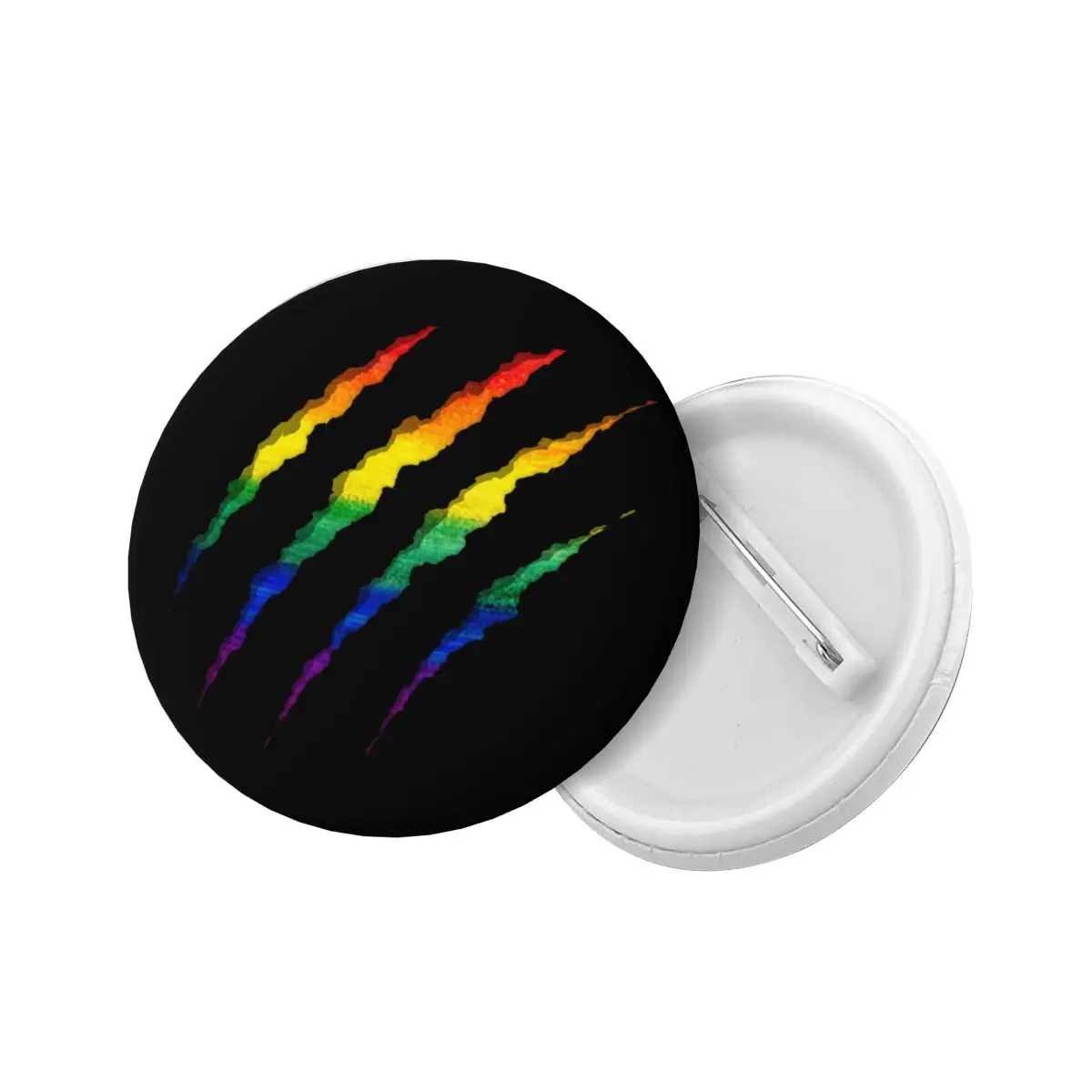 LGBT Ripped And Shredded Round Button Pin for Hats Customizable GLBT Gay Lesbian Pride Pinback Badge Brooch